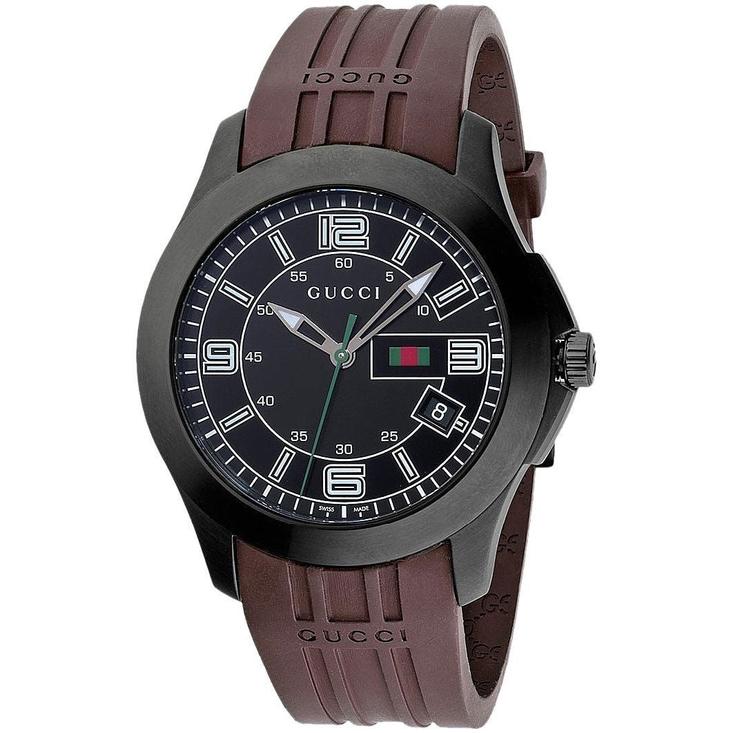 Gucci Men Ya126203 Timeless Black Dial Watch