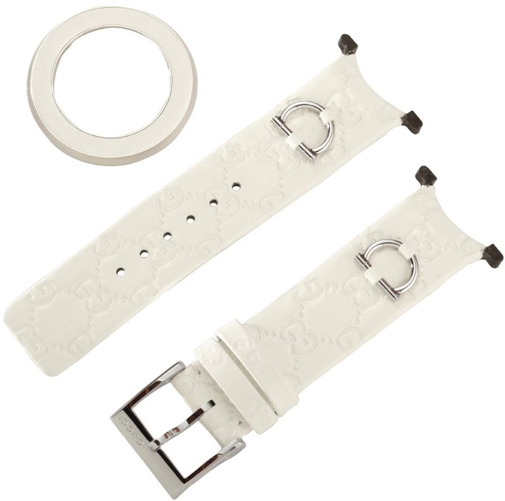 Gucci Yfa50010 U-Play Kit Medium White Leather Women Watch