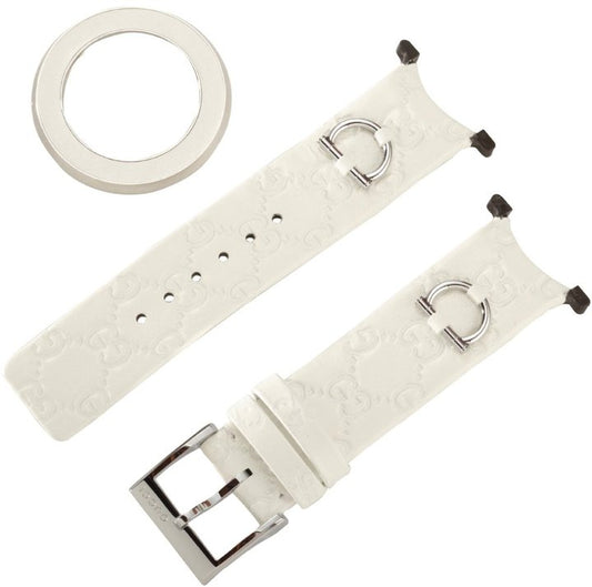 Gucci Yfa50010 U-Play Kit Medium White Leather Women Watch