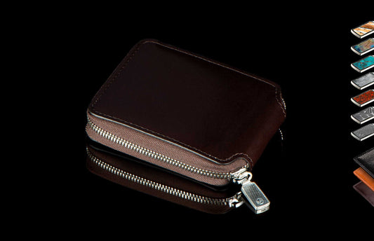 William Henry LEATHER Zipper Bi-Fold ZBF LIZ BLK