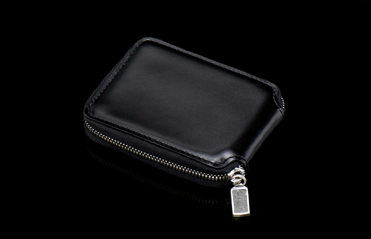 William Henry LEATHER Zipper Bi-Fold ZBF LIZ BLK