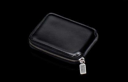 William Henry LEATHER Zipper Bi-Fold ZBF LIZ BLK