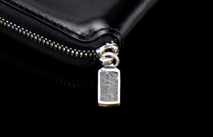 William Henry LEATHER Zipper Bi-Fold ZBF LIZ BLK