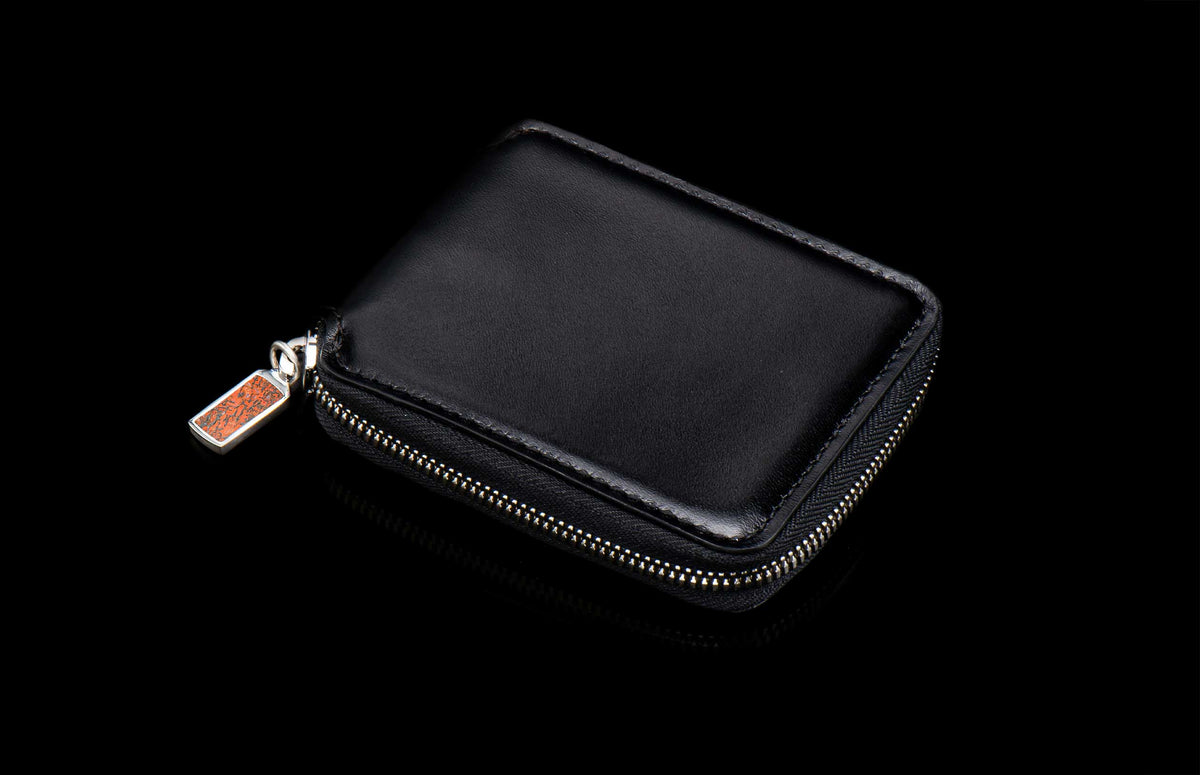 William Henry LEATHER Zipper Bi-Fold ZBF LIZ BLK