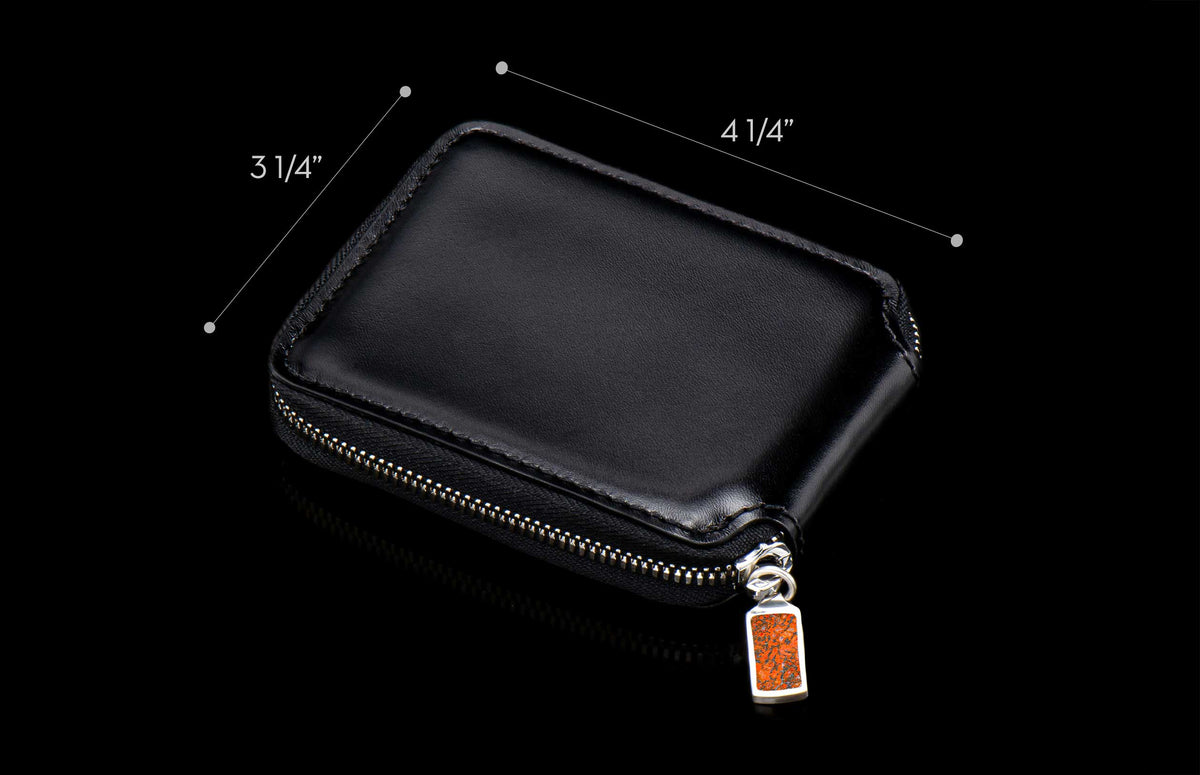 William Henry LEATHER Zipper Bi-Fold ZBF LIZ BLK