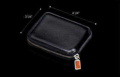 William Henry LEATHER Zipper Bi-Fold ZBF LIZ BLK