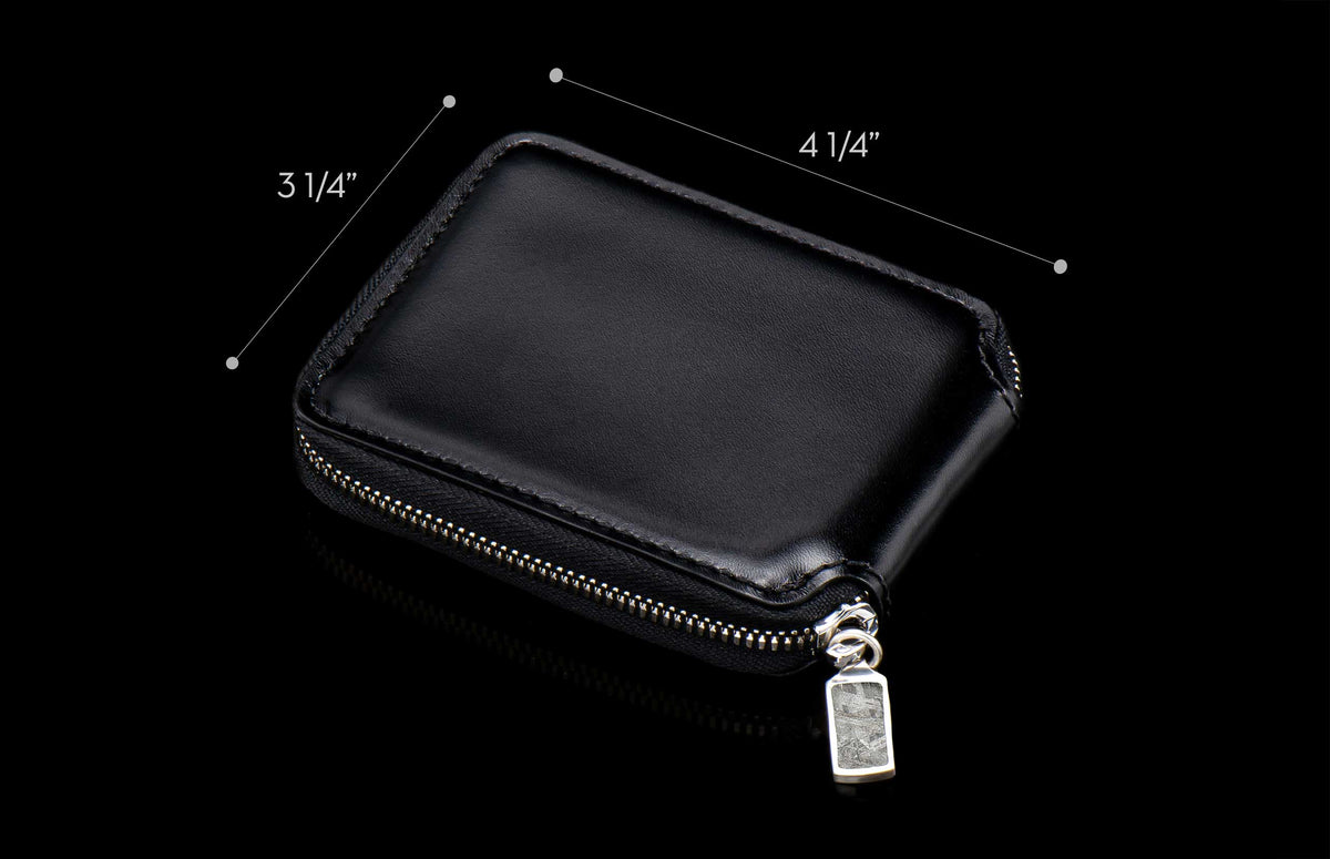 William Henry LEATHER Zipper Bi-Fold ZBF LIZ BLK