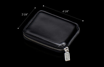 William Henry LEATHER Zipper Bi-Fold ZBF LIZ BLK
