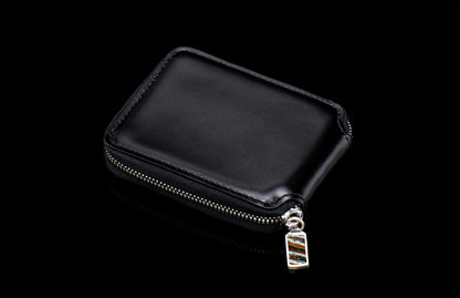 William Henry LEATHER Zipper Bi-Fold ZBF LIZ BLK