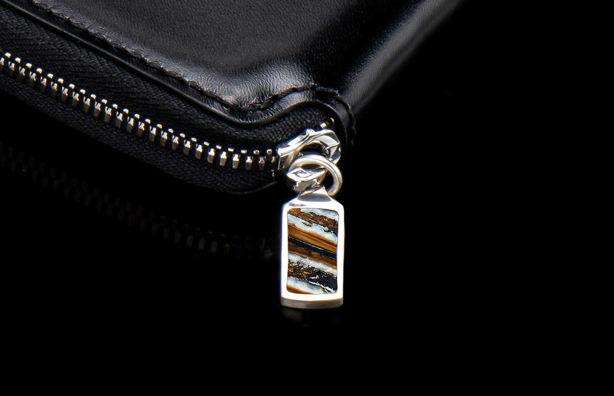 William Henry LEATHER Zipper Bi-Fold ZBF LIZ BLK