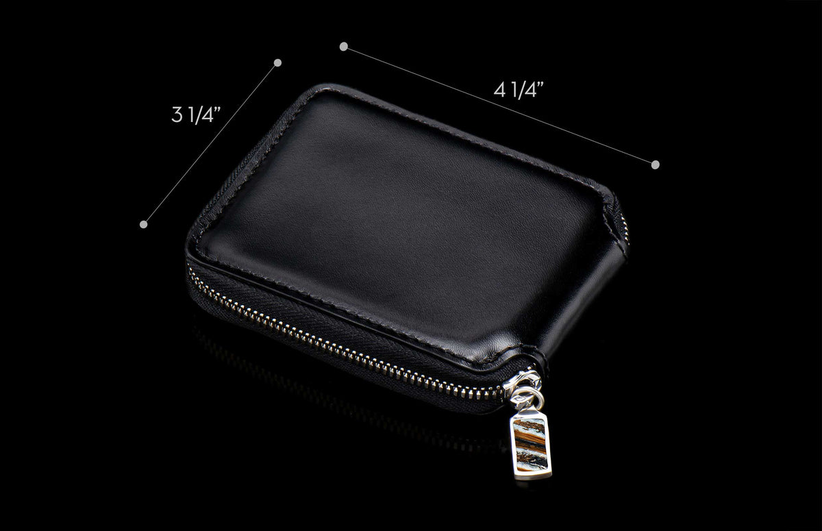 William Henry LEATHER Zipper Bi-Fold ZBF LIZ BLK