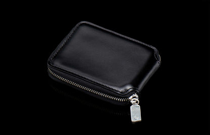 William Henry LEATHER Zipper Bi-Fold ZBF LIZ BLK