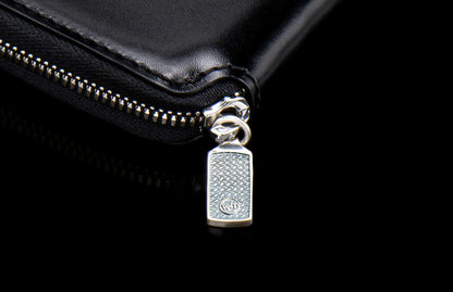 William Henry LEATHER Zipper Bi-Fold ZBF LIZ BLK