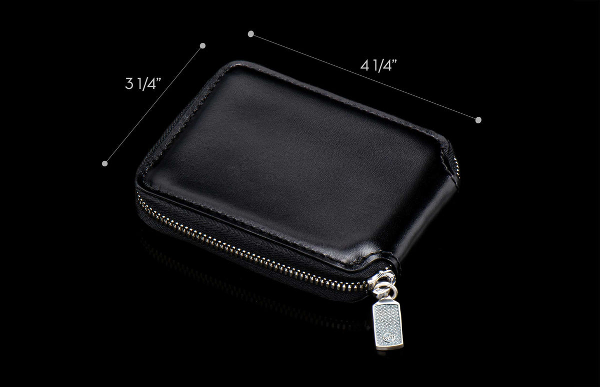 William Henry LEATHER Zipper Bi-Fold ZBF LIZ BLK