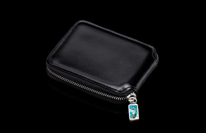 William Henry LEATHER Zipper Bi-Fold ZBF LIZ BLK
