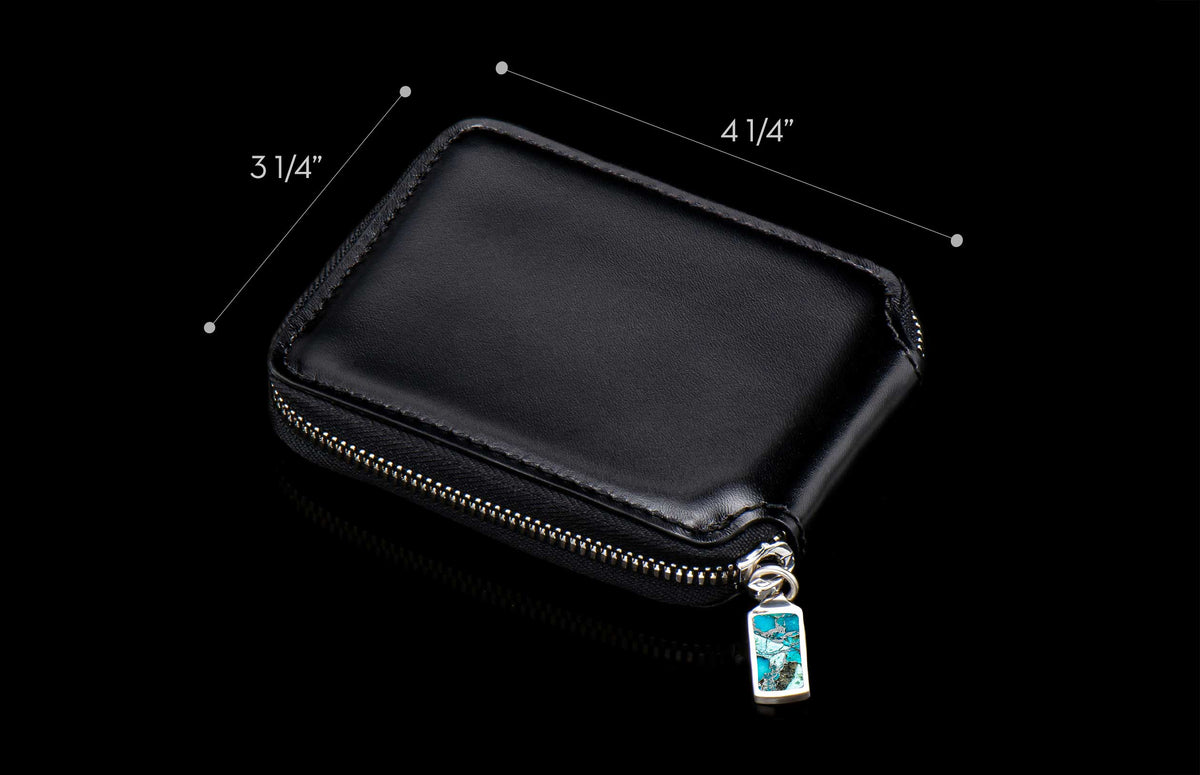 William Henry LEATHER Zipper Bi-Fold ZBF LIZ BLK
