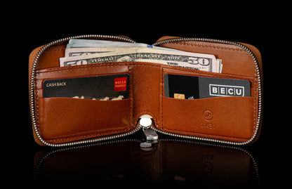 William Henry LEATHER Zipper Bi-Fold ZBF