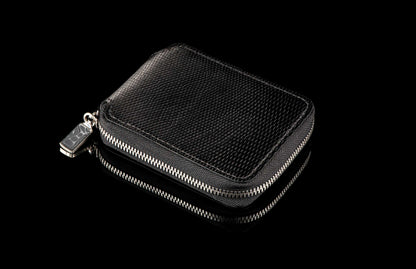 William Henry LEATHER Zipper Bi-Fold ZBF LIZ BLK