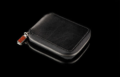 William Henry LEATHER Zipper Bi-Fold ZBF LIZ BLK