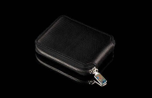 William Henry LEATHER Zipper Bi-Fold ZBF LIZ BLK