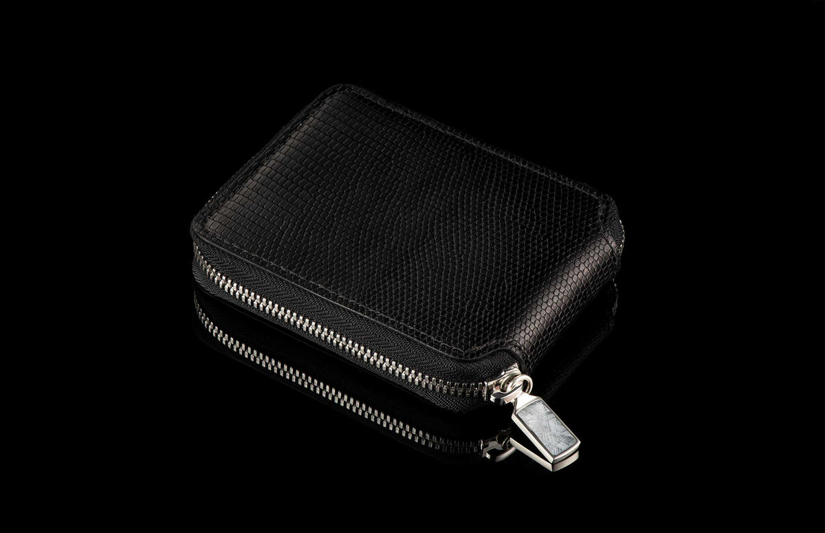 William Henry LEATHER Zipper Bi-Fold ZBF LIZ BLK