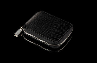 William Henry LEATHER Zipper Bi-Fold ZBF LIZ BLK