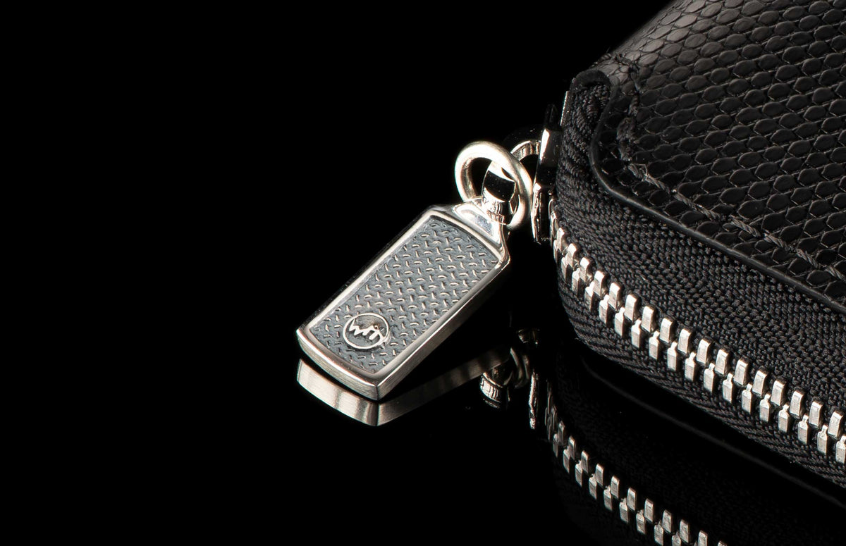 William Henry LEATHER Zipper Bi-Fold ZBF LIZ BLK