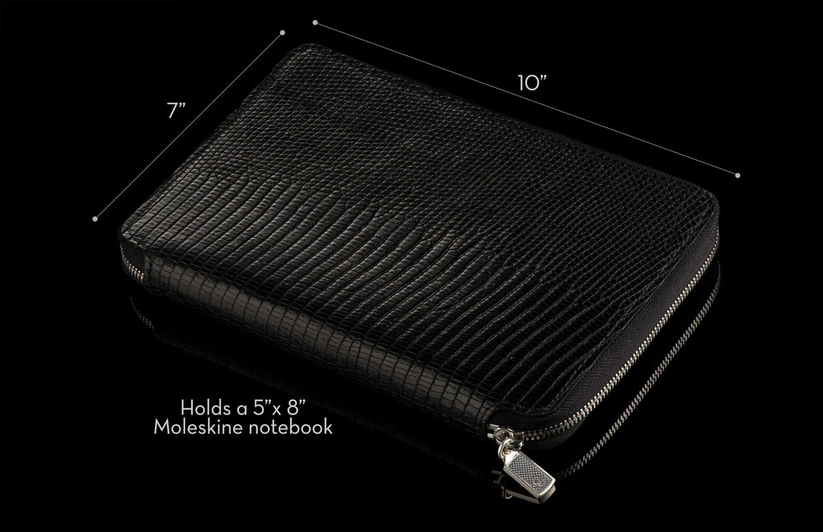 William Henry LEATHER Zipper Journal ZNB MC BLK