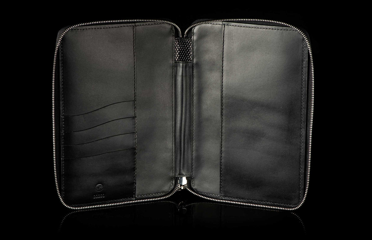 William Henry LEATHER Zipper Journal ZNB MC BLK