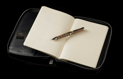 William Henry LEATHER Zipper Journal ZNB LIZ BLK