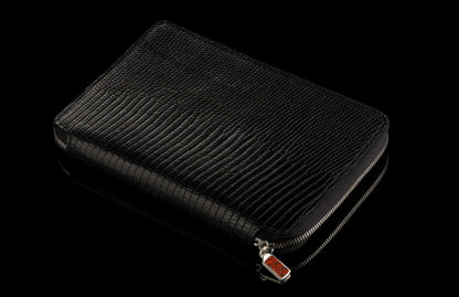 William Henry LEATHER Zipper Journal ZNB LIZ BLK