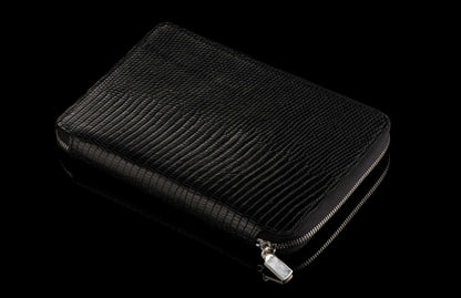 William Henry LEATHER Zipper Journal ZNB LIZ BLK