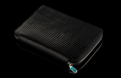William Henry LEATHER Zipper Journal ZNB LIZ BLK