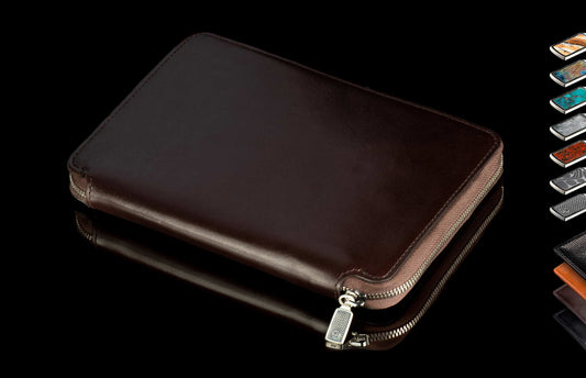 William Henry LEATHER Zipper Journal ZNB MC BLK