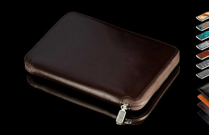 William Henry LEATHER Zipper Journal ZNB LIZ BLK