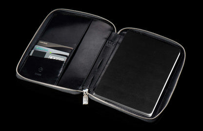 William Henry LEATHER Zipper Journal ZNB LIZ BLK