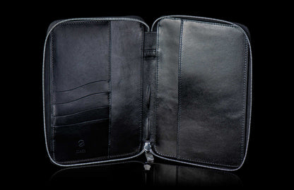 William Henry LEATHER Zipper Journal ZNB LIZ BLK