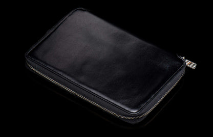 William Henry LEATHER Zipper Journal ZNB LIZ BLK