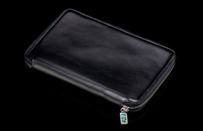 William Henry LEATHER Zipper Journal ZNB LIZ BLK