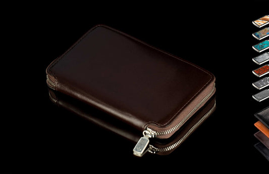 William Henry LEATHER Large Zipper Wallet ZW LIZ BLK