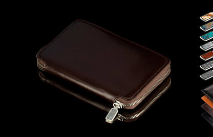 William Henry LEATHER Large Zipper Wallet ZW MC BLK S