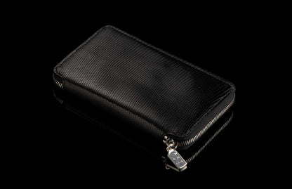 William Henry LEATHER Large Zipper Wallet ZW LIZ BLK