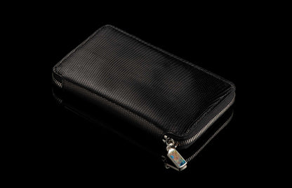 William Henry LEATHER Large Zipper Wallet ZW LIZ BLK