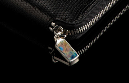 William Henry LEATHER Zipper Journal ZNB LIZ BLK