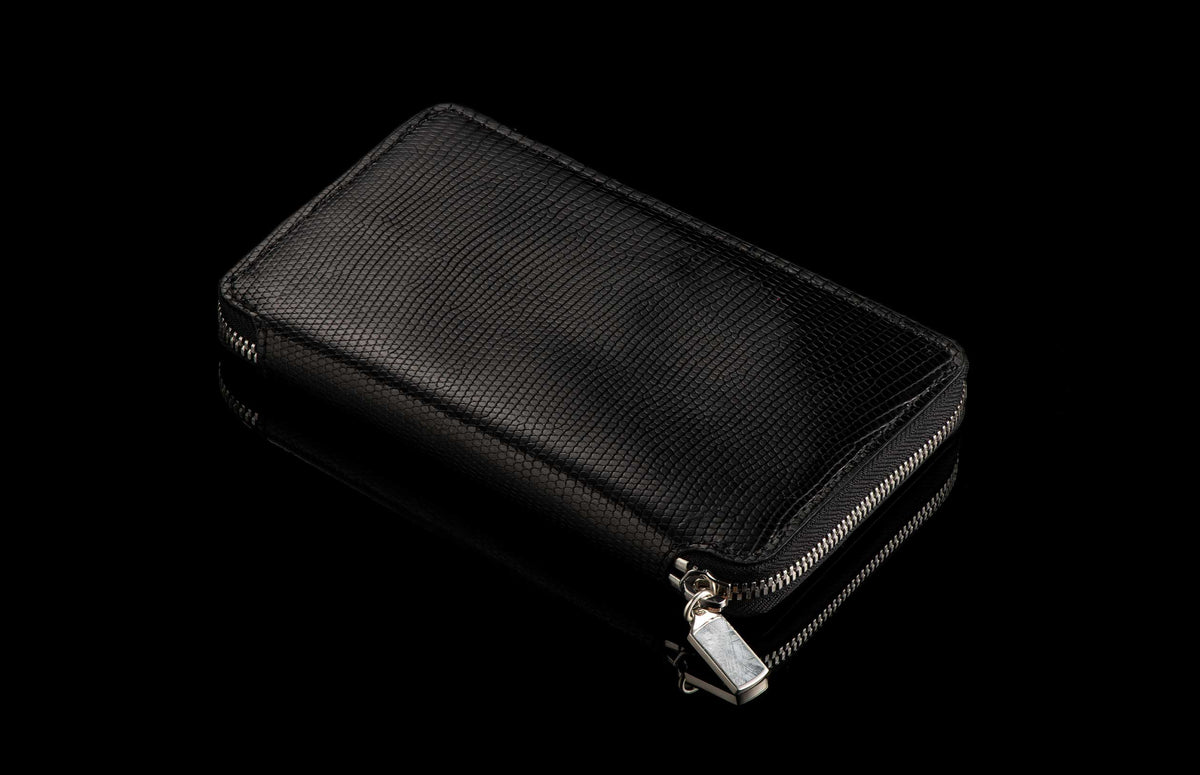 William Henry LEATHER Large Zipper Wallet ZW MC BLK S
