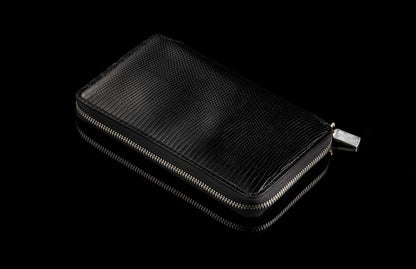 William Henry LEATHER Large Zipper Wallet ZW MC BLK S