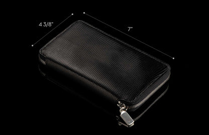 William Henry LEATHER Large Zipper Wallet ZW LIZ BLK