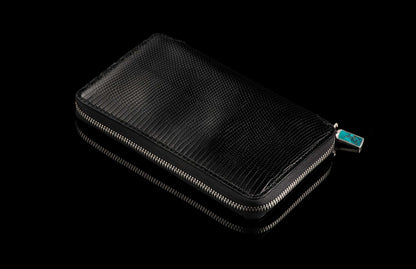 William Henry LEATHER Large Zipper Wallet ZW MC BLK S