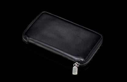 William Henry LEATHER Large Zipper Wallet ZW LIZ BLK