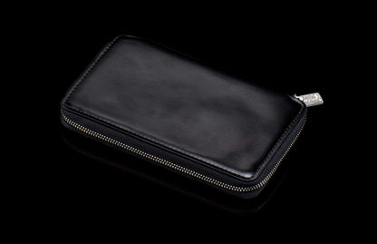 William Henry LEATHER Large Zipper Wallet ZW MC BLK S